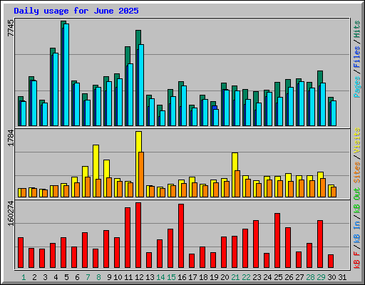 Daily usage for June 2025