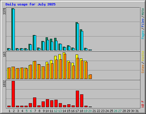 Daily usage for July 2025