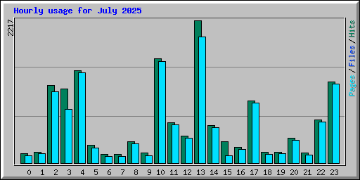 Hourly usage for July 2025